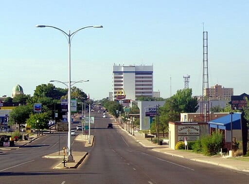 Odessa city street with buildings and signs